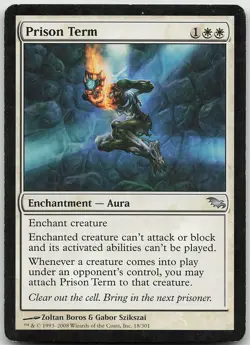 Prison Term 18 Uncommon Shadowmoor MP MTG - Image 1