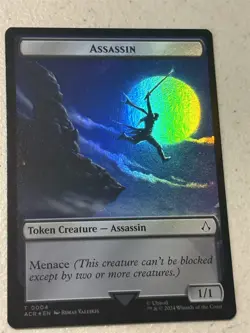 mtg foil token Copy // Assassin, 0001//0004, Assassin's Creed, unplayed - Image 2