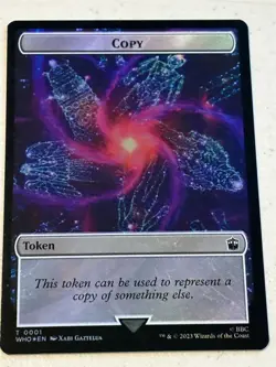 mtg foil token Cyberman // Copy, 0024/0001, Doctor Who, unplayed - Image 1