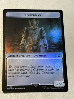 mtg foil token Cyberman // Copy, 0024/0001, Doctor Who, unplayed - Image 2