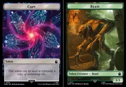 Copy // Beast Double-Sided Token - Foil - Universes Beyond: Doctor Who - Near Mi - Image 1