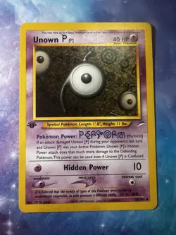 *1st Edition* Vintage Unown P 58/105 Pokemon TCG Neo Destiny Uncommon - Image 1