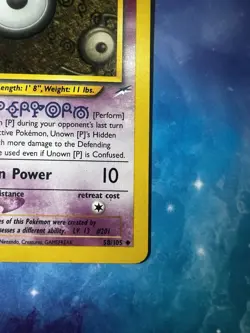 *1st Edition* Vintage Unown P 58/105 Pokemon TCG Neo Destiny Uncommon - Image 4