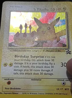 1999 - 2000 Birthday Pikachu Black Star Promo Card # 24 LP See Pictures - Image 4