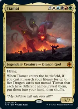 1x Tiamat NM-Mint, English Adventures in the Forgotten Realms MTG Magic - Image 1