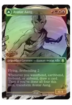 FOIL AVATAR AANG (BORDERLESS) Avatar: The Last Airbender TLA Magic MTG MINT CARD - Image 1