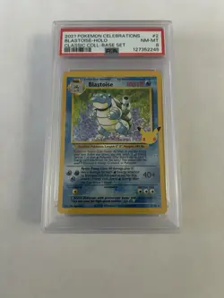 2021 POKEMON CELEBRATIONS CLASSIC COLLECTION #2 BLASTOISE-HOLO PSA 8 - Image 1