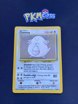 Pokemon TCG Chansey Base Set 3/102 Holo Rare MP. - Image 1