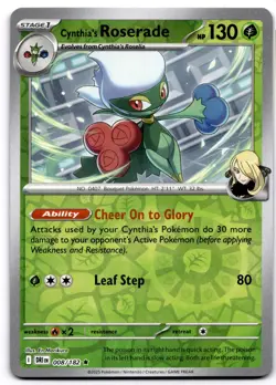 Cynthia's Roserade Reverse Holo Rare SV10: Destined Rivals 008/182 NM Pokemon - Image 1
