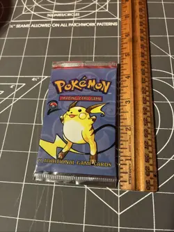 Vintage 1999 Pokemon TCG Base Set 2 Raichu Empty Booster Pack Wrapper - Image 5