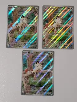 3 Pokemon Meowth Illustration Rare TCG Phantasmal Flames NM 106/094 2025 - Image 1