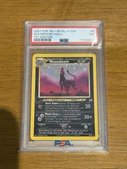 PSA 7 Pokemon TCG Neo Revelation #08/64 Houndoom 1st Edition Holo - Image 1
