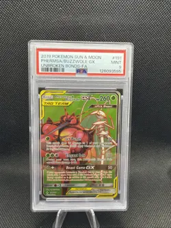 2019 Pokemon Sun And Moon Pheromones & Buzzwole Unbroken Bonds 191/214 PSA 9 - Image 1