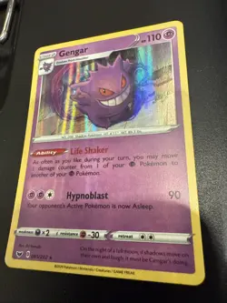 Pokemon TCG Gengar Sword & Shield Base Set 085/202 Holo MINT HOLO BLEED ERROR!!! - Image 1