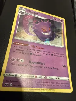 Pokemon TCG Gengar Sword & Shield Base Set 085/202 Holo MINT HOLO BLEED ERROR!!! - Image 2