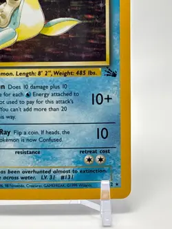 1999 Pokemon Lapras Holo 10/62 Fossil Unlimited Edition Rare Vintage #1 - Image 3