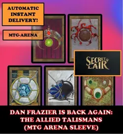 MTGA MTG ARENA CODE CARD DAN FRAZIER BACK ALLIED TALISMANS SECRET LAIR SLEEVE - Image 1