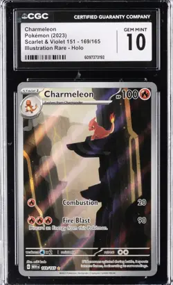 Charmeleon 169/164 Pokemon 151 English Illustration Rare CGC Gem Mint 10 Graded - Image 1