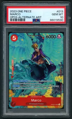 PSA 10 Marco OP03-013 Alt Art SR One Piece Card Game Pillars of Strength - Image 1