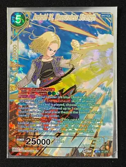 Dragon Ball Super Card Game Android 18 Measureless Strength SPR Foil Card - Image 1