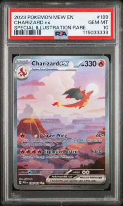 2023 POKEMON MEW EN-151 SPECIAL ILLUSTRATION RARE #199 CHARIZARD EX PSA 10 - Image 1