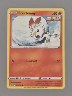 Pokemon TCG Scorbunny 026/198 Card Chilling Reign Non-Holo Rare Mint - Image 1