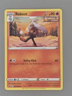 Pokemon TCG Raboot 027/198 Card Sword and Shield Chilling Reign Non-Holo Mint - Image 1