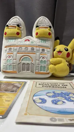 Pokemon Natural History Museum Pikachu Jumbo Card, plush And Ecology Booklet - Image 2