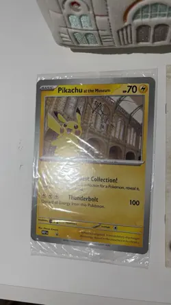 Pokemon Natural History Museum Pikachu Jumbo Card, plush And Ecology Booklet - Image 3
