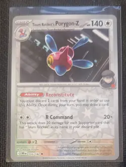 TEAM ROCKET'S PORYGON-Z 155/182 UNCOMMON DESTINED RIVALS POKEMON REVERSE HOLO NM - Image 1