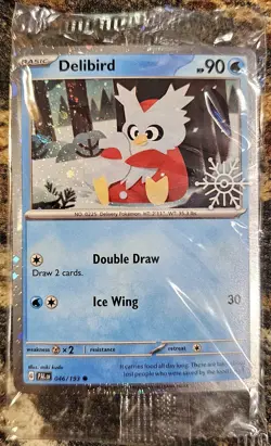 Pokemon 2025 Paldea Evolved Delibird Holiday Stamp 46 NEW Sealed - Image 1