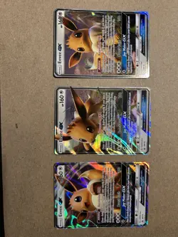 Pokemon TCG Sun & Moon Promo Eevee GX Holo Card Lot Set of 3 #174, #175, #176 - Image 1