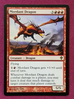 Magic The Gathering WORLDWAKE MORDANT DRAGON red card MTG - Image 1