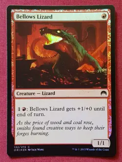 Magic The Gathering ORIGINS FOIL BELLOWS LIZARD red card MTG - Image 1