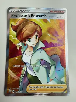 Pokemon Professor's Research SWSH152 Juniper Full Art Promo NM - Image 1