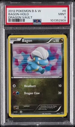 2012 POKEMON B&W DRAGON VAULT #6 BAGON-HOLO PSA 9 - Image 1