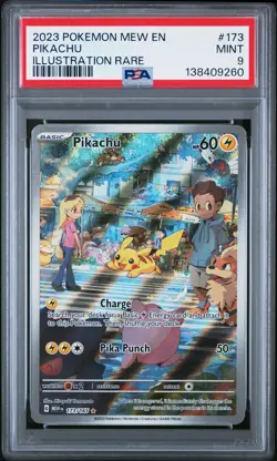 2023 POKEMON MEW EN-151 ILLUSTRATION RARE #173 PIKACHU PSA 9 - Image 1