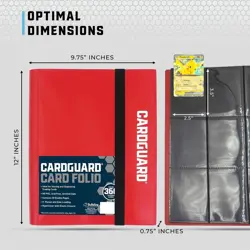 CardGuard Trading Card Binder Pro-Folio 9 Pocket Binder Side-Loading Album Red - Image 4
