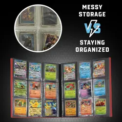 CardGuard Trading Card Binder Pro-Folio 9 Pocket Binder Side-Loading Album Red - Image 5