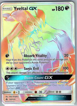 Yveltal GX (Secret) 137/131 SM - Forbidden Light - Pokemon Card - NM - Image 1
