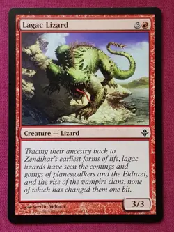 Magic The Gathering RISE OF THE ELDRAZI LAGAC LIZARD red card MTG - Image 1
