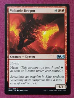 Magic The Gathering 2019 CORE SET M19 VOLCANIC DRAGON red card MTG - Image 1