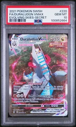 PSA 10 Duraludon Vmax Secret 220/203 Evolving Skies 2021 Pokemon - Image 1