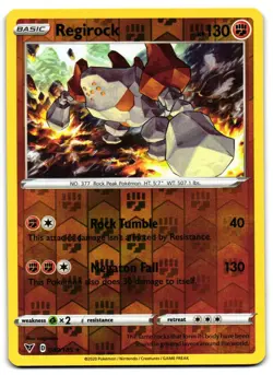 Regirock 089/185 - Vivid Voltage Rare Pokemon TCG Holo Reverse Holo - M/LP Card - Image 1