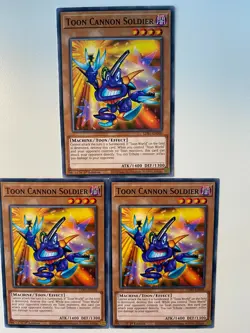 Yugioh Toon Cannon Soldier LDS1-EN060 Common NM x3 Play Set - Image 1