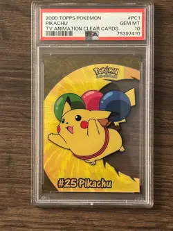 2000 TOPPS Pokemon Pikachu TV Animated Clear Cards PSA 10 PSA Cert # 75397410 - Image 2