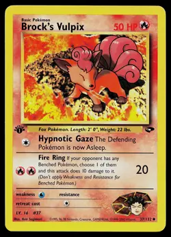 Pokemon Card - Brock's Vulpix Gym Challenge 37/132 Uncommon 1st Edition - Image 1