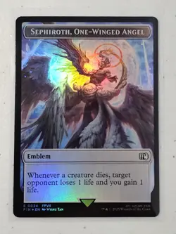 MTG Emblem - Sephiroth, One-Winged Angel/Robot Warrior Double-Sided Token Foil - Image 1