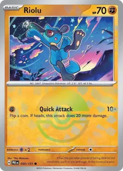 Riolu (Poke Ball Pattern) Common Holo PRE 050/131 NM Pokemon TCG - Image 1