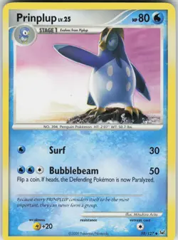 Pokemon Prinplup 59/127 Platinum Uncommon NM - Image 1